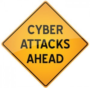 Cyber Attacks Ahead Road Sign